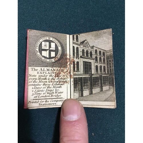 30 - Miniature Book. London Almanack for the Year of Christ 1795, engraved view of the Drury Lane Theatre... 