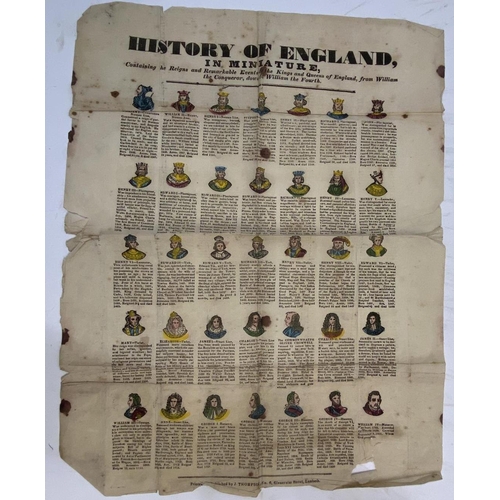 39 - Broadside. History of England in Miniature, containing the Reigns and Remarkable Events of the Kings... 