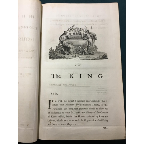 49 - Hasted, Edward. The History and Topographical Survey of the County of Kent, 4 volumes, first edition... 