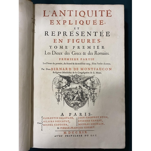 66 - Montfaucon, Bernard de. L'Antiquite expliquee, et representee en figures, volumes 1, 3-4, 7, 9 and 1... 