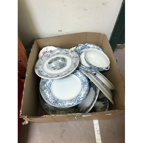 204 - Box of Assorted Dinnerwares, Doulton Burslem etc