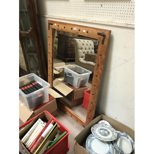 205 - Modern Oak Framed Mirror