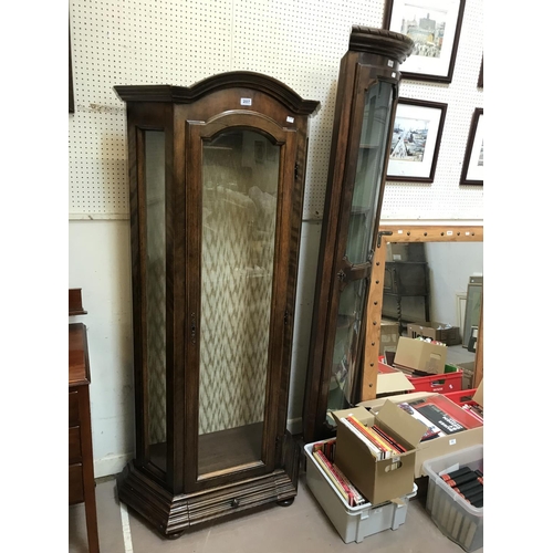 207 - Modern Fronted Display Cabinet and Narrow Corner Cupboard