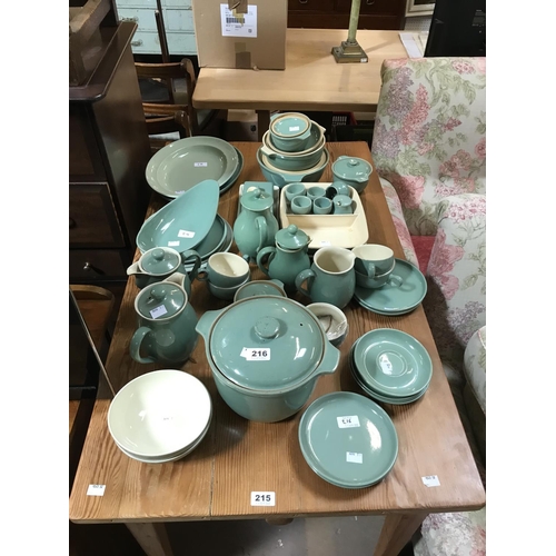 216 - Quantity of Denby and Other Green Stoneware Pottery