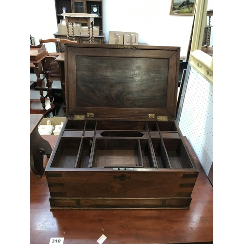 311 - Brass - Bound Writing Box with Secret Drawers