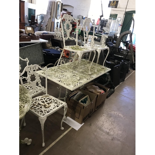 501 - Metal Garden Table with Four Chairs