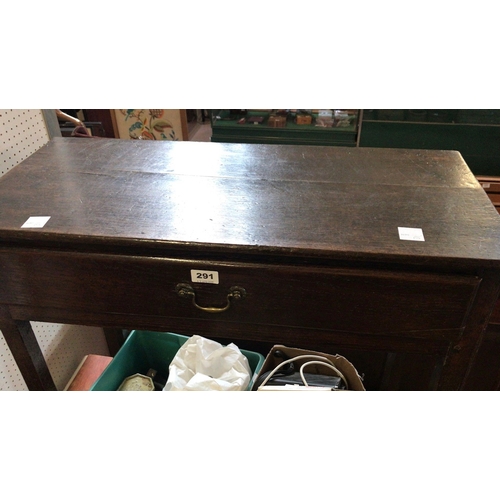 291 - Oak Side Table with Drawer