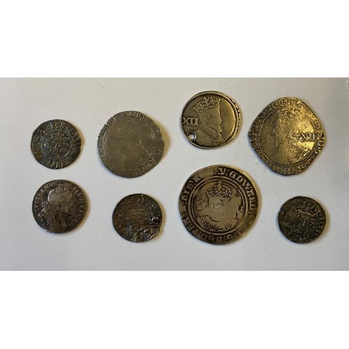 1001 - EDWARD VI AND CHARLES I SHILLLINGS AND OTHER HAMMERED COINS. An Edward VI Shilling, facing bust with... 