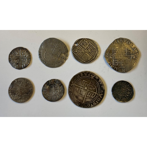 1001 - EDWARD VI AND CHARLES I SHILLLINGS AND OTHER HAMMERED COINS. An Edward VI Shilling, facing bust with... 