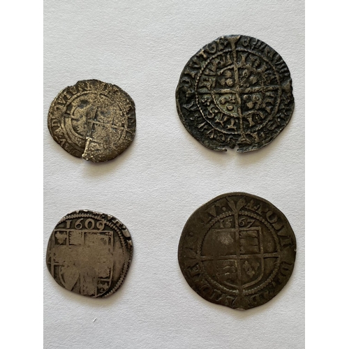 1003 - AN ELIZABETH I SIXPENCE AND THREE OTHER HAMMERED COINS. An Elizabeth I Sixpence third/fourth issue, ... 