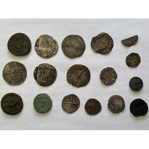 1005 - A COLLECTION OF HAMMERED AND OTHER EARLY COINS. A small collection of coins to include six Elizabeth... 