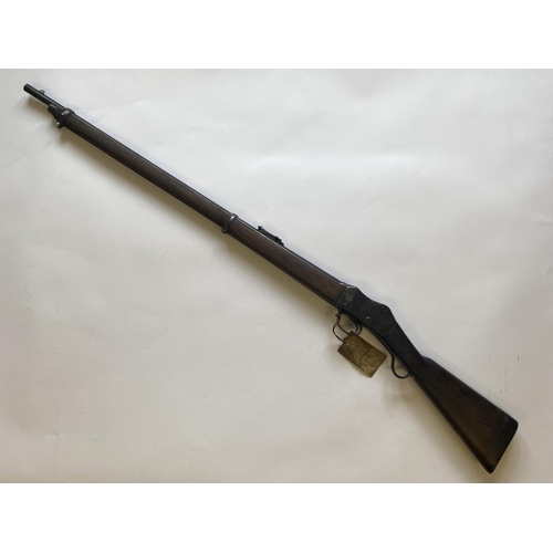 408 - A 19TH CENTURY MARTINI HENRY 577 450 RIFLE. A Martini Henry rifle with an 82.5cm tapering barrel wit... 