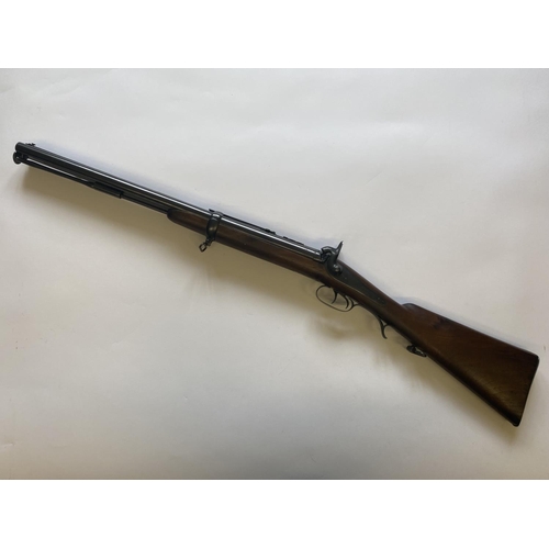 410 - A FINE MID 19TH CENTURY JACOBS RIFLE BY SWINBURN AND SONS. A fine rifle with twin 59cm blued barrels... 