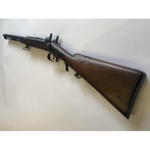 410 - A FINE MID 19TH CENTURY JACOBS RIFLE BY SWINBURN AND SONS. A fine rifle with twin 59cm blued barrels... 