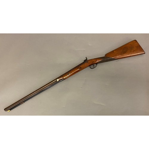 422 - A SINGLE BARREL SHOTGUN BY CALVERT. A single barrel percussion firing muzzle loading shotgun with a ... 