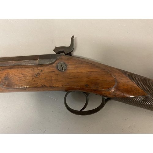 422 - A SINGLE BARREL SHOTGUN BY CALVERT. A single barrel percussion firing muzzle loading shotgun with a ... 