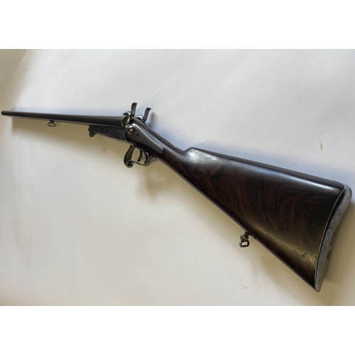 442 - A FRENCH LEFAUCHEUX 16 BORE PIN FIRE SHOTGUN. With 76.5cm side by side barrels with proof marks to t... 