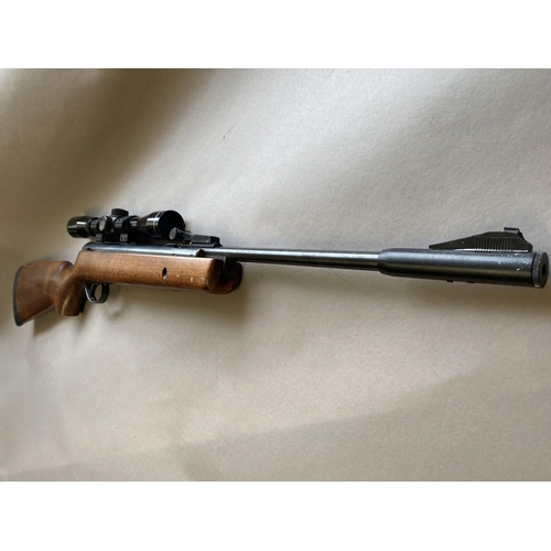 469 - A BSA SUPERSPORT AIR RIFLE AND TELESCOPIC SIGHT. A BSA .22 Supersport Air Rifle with a 38.5cm barrel... 