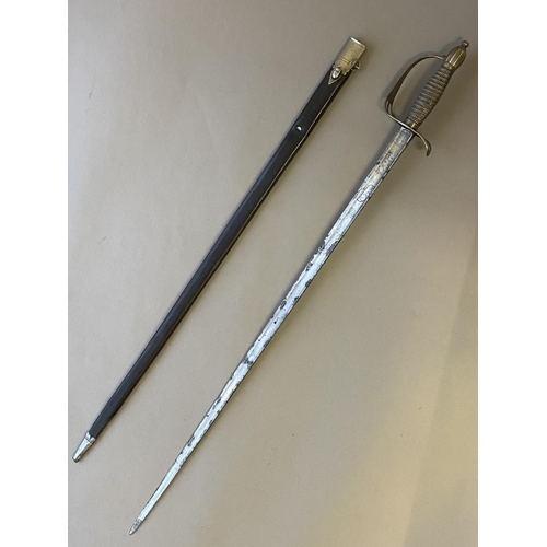 489 - A LATE 18TH CENTURY SLOTTED HILT SPADROON. With an 83cm straight tapering fullered blade with double... 