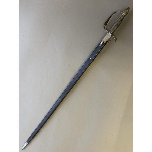 489 - A LATE 18TH CENTURY SLOTTED HILT SPADROON. With an 83cm straight tapering fullered blade with double... 