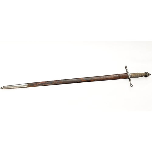 514 - A LATE VICTORIAN SEAFORTH HIGHLANDERS CROSS-HILTED BROADSWORD AND SCABBARD. With an 84cm tapering po... 