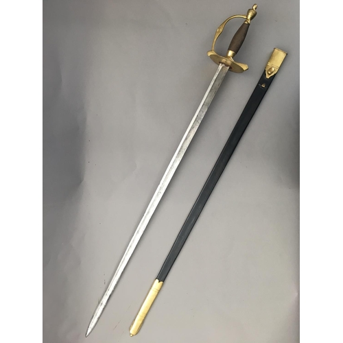 521 - A RARE ROYAL ARTILLERY OFFICER'S SPADROON. With an 80cm straight, undecorated and fullered blade wit... 