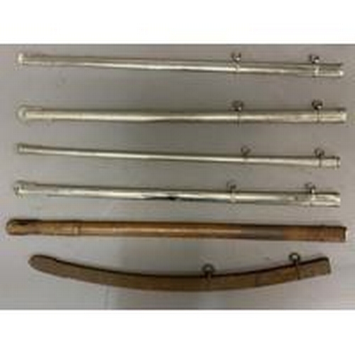 537 - A COLLECTION OF SEVEN SCABBARDS AND TWO COVERS. Seven various scabbards, five steel, two leather cov... 