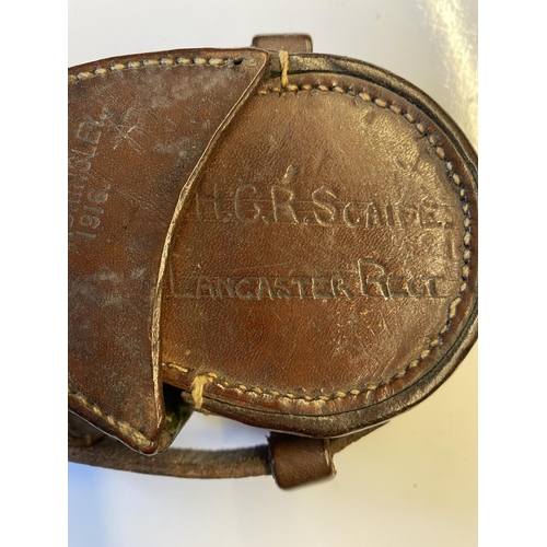 586 - A FIRST WORLD WAR COMPASS BELONGING TO AN OFFICER IN THE 4th LANCASTERS. A Verner's Pattern compass,... 