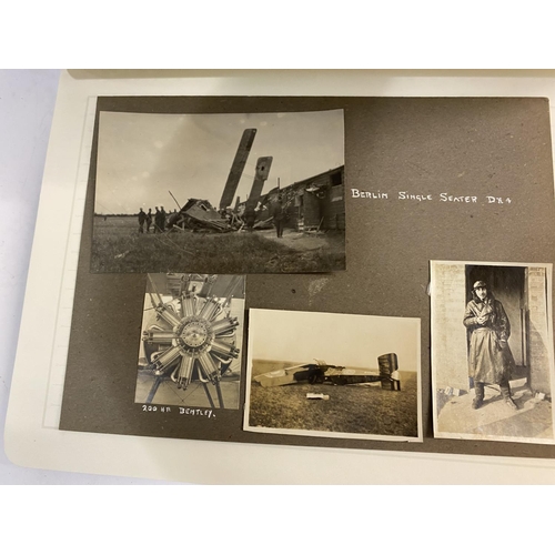 672 - AN ALBUM OF FIRST WORLD WAR ROYAL FLYING CORPS PHOTOGRAPHS. A collection of photographs, pages and l... 