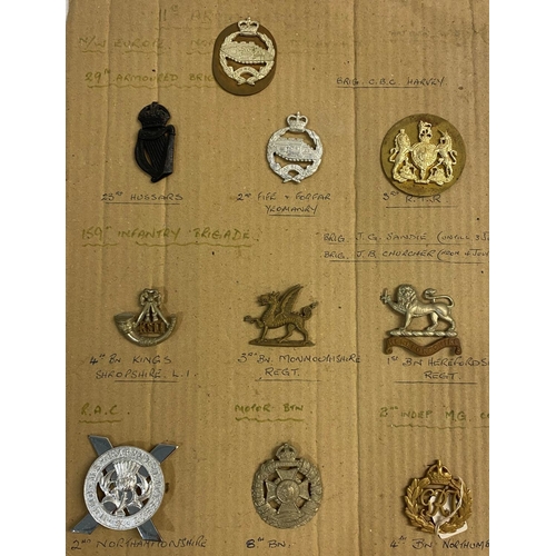 801 - A COLLECTION OF BRITISH ARMY CAP BADGES, COLLAR DOGS AND OTHER ITEMS. Collar dogs for the Army Air C... 