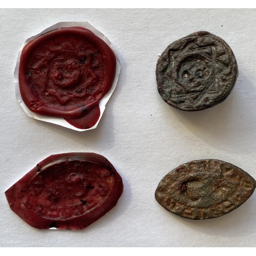 937 - A MEDIEVAL COPPER_ALLOY SEAL MATRIX AND OTHER ITEMS. A Medieval Copper-Alloy Seal Matrix, 14th-15th ... 