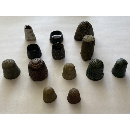 939 - A COLLECTION OF MEDIEVAL AND LATER THIMBLES. A collection of Medieval and Later Thimbles, 15th-19th ... 