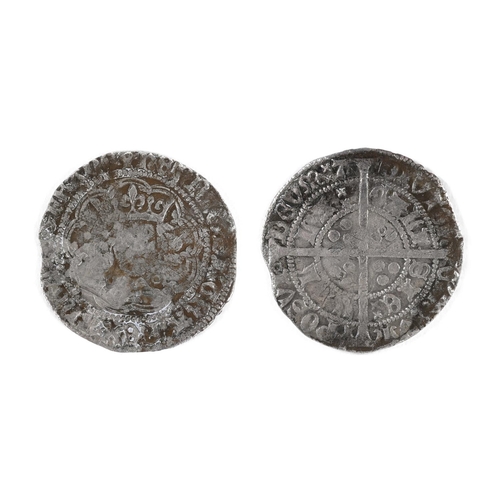 959 - A HAMMERED SILVER GROAT, PROBABLY HENRY VI. A hammered silver Groat, obverse facing bust, annulet is... 