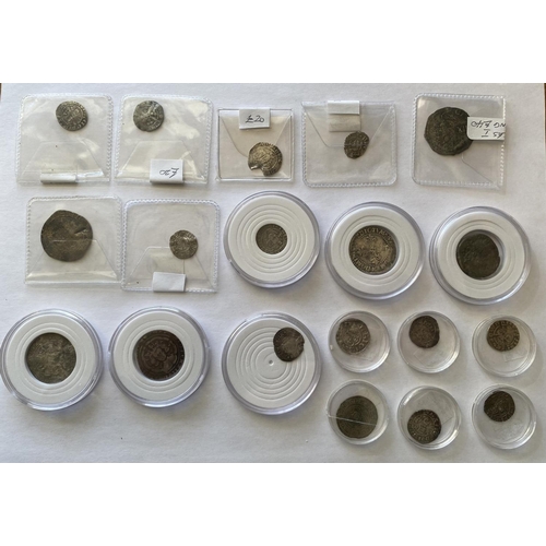 970 - A COLLECTION OF SILVERED HAMMER COINS. A variety of hammered silver coins, various denominations and... 