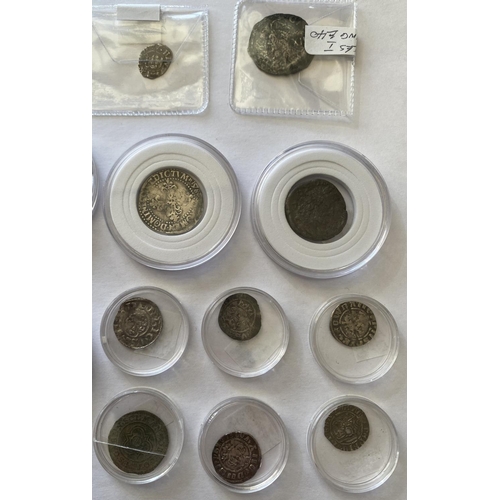 970 - A COLLECTION OF SILVERED HAMMER COINS. A variety of hammered silver coins, various denominations and... 