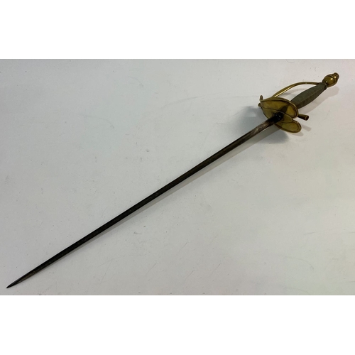 516 - A SWORD SIMILAR TO A CAVALRY OFFICERS 1796 PATTERN SWORD. A short sword with a 50cm three edged blad... 