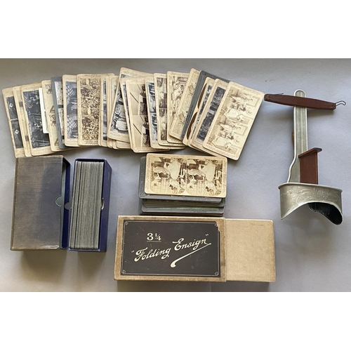 584 - A COLLECTION OF FIRST WORLD WAR STEREOSCOPIC SLIDES AND VIEWER. A collection of 35 stereoscopic slid... 