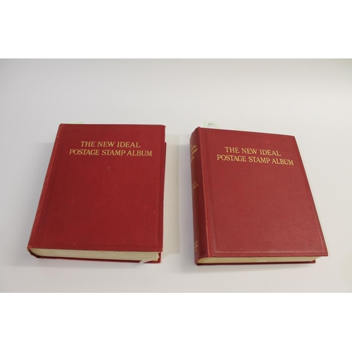 1441 - NEW IDEAL STAMP ALBUMS two sparse albums with various World used and mint stamps from the 19thc and ... 