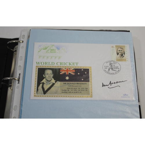 1458 - SPORTING SIGNED FIRST DAY COVERS & AUTOGRAPHS 6 interesting albums including Cricket (Don Bradman, D... 