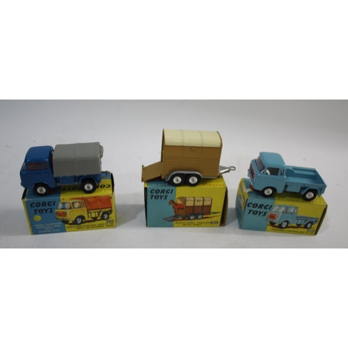 1476 - CORGI TOYS 3 boxed models including 470 Forward Control Jeep (blue and grey), 409 Forward Control Je... 