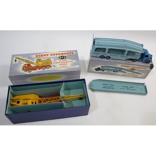 1482 - DINKY SUPERTOYS two boxed models, 982 Pullmore Car Transporter with detachable loading ramp, and 972... 