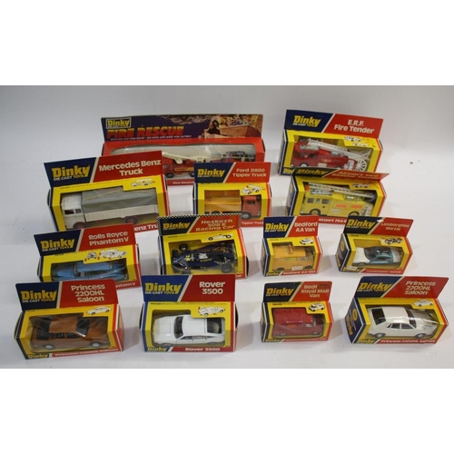 1484 - BOXED DINKY TOYS approx 23 various boxed models including 304 Fire Rescue Truck, 440 Ford Tipper Tru... 