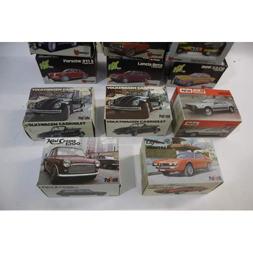 1492 - POLISTIL & BURAGO BOXED DIE CAST TOYS 1/20 scale including 7 boxed Burago cars, including 107 Lancia... 