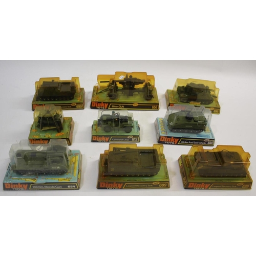 1520 - DINKY TOYS - MILITARY 9 boxed Dinky Toys in bubble pack boxes including 656 88mm Gun, 699 Leopard Re... 