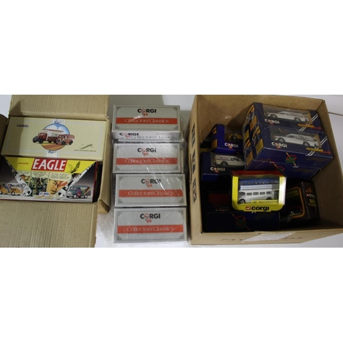 1526 - BOXED CORGI TOYS 3 boxes with various boxed models including 98965 Dan Dare Eagle, 97735 The Cambria... 