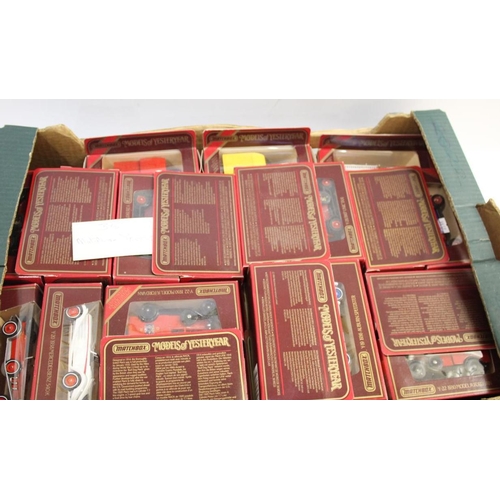 1547 - MATCHBOX MODELS OF YESTERYEAR 2 boxes with approx 70 red boxed models, including some Steam Wagon's.... 