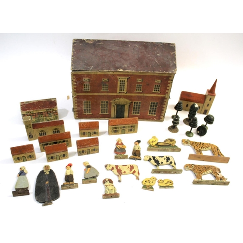 1553 - DOLLS HOUSE, MODEL BUILDINGS & ANIMALS - HARROW WAR REFUGEES TOY INDUSTRY an interesting wooden two ... 