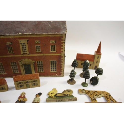 1553 - DOLLS HOUSE, MODEL BUILDINGS & ANIMALS - HARROW WAR REFUGEES TOY INDUSTRY an interesting wooden two ... 