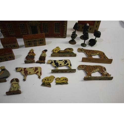 1553 - DOLLS HOUSE, MODEL BUILDINGS & ANIMALS - HARROW WAR REFUGEES TOY INDUSTRY an interesting wooden two ... 