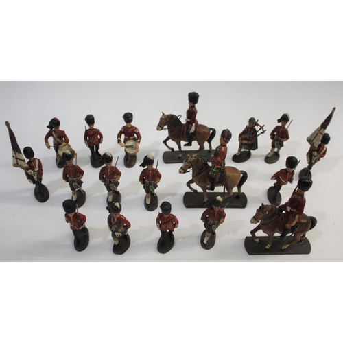 1569 - ELASTOLIN MODEL SOLDIERS a qty of vintage Elastolin figures including Scots Guards and other single ... 